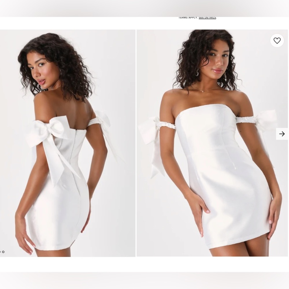 Perfectly Forever White Off-the-Shoulder Bow Mini Dress